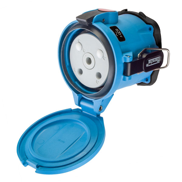 63-94142 - DSN150 RECEPTACLE POLY BLUE SIZE 5 TYPE 4X IP 69 2P+G 150A 600 VAC 60 Hz NO AUX